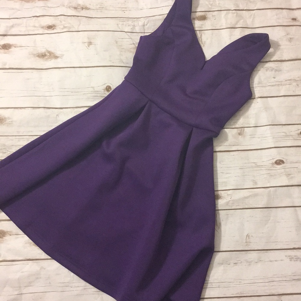 Royal Purple Scuba Material Dress